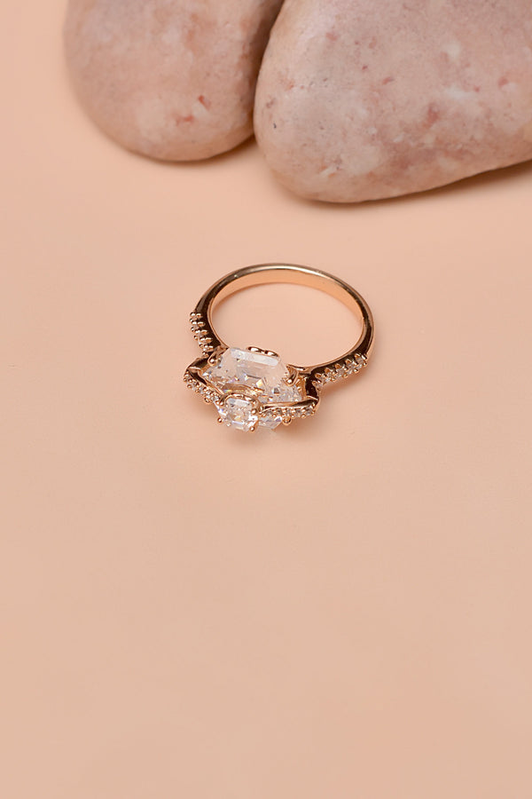 Anzay Jewellery - Size 8 Daily Wear Golden Ring