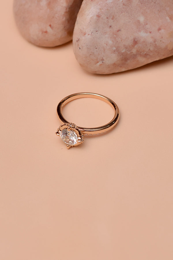 Anzay Jewellery - Size 8 Daily Wear Golden Ring