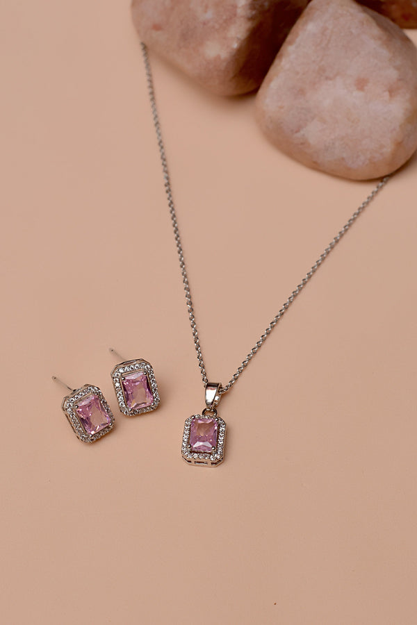 Anzay Jewellery - Daily Wear Pink Locket Set