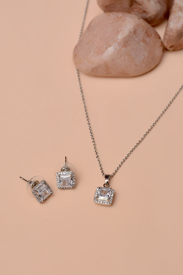 Anzay Jewellery - Daily Wear Silver Locket Set