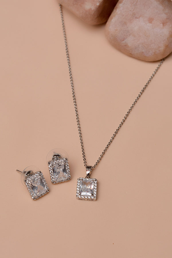Anzay Jewellery - Daily Wear Silver Locket Set