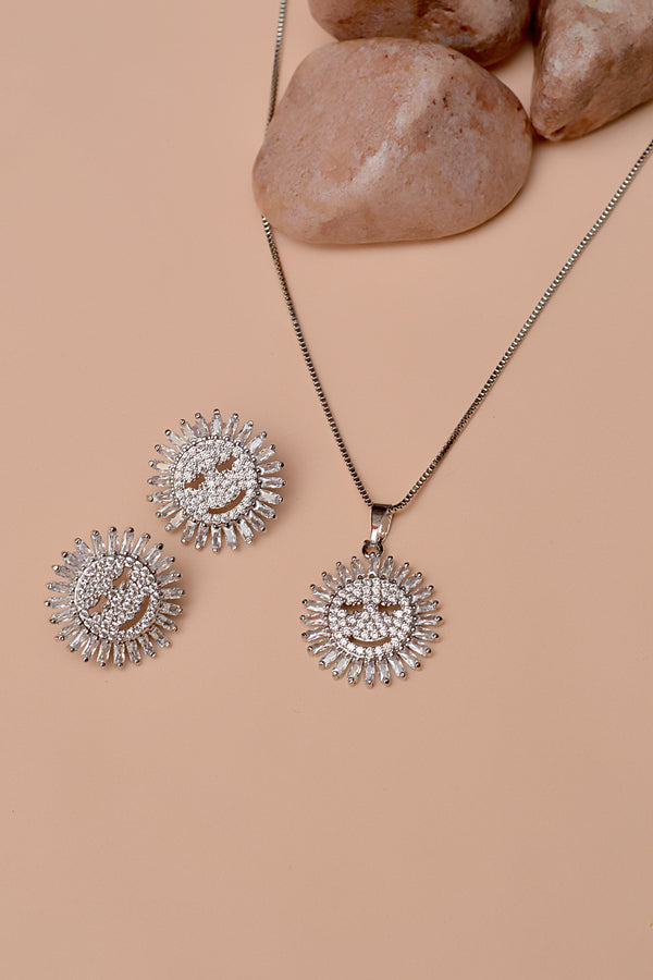 Anzay Jewellery - Daily Wear Silver Locket Set