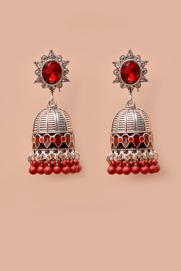 Anzay Jewellery - Daily Wear Red Earrings