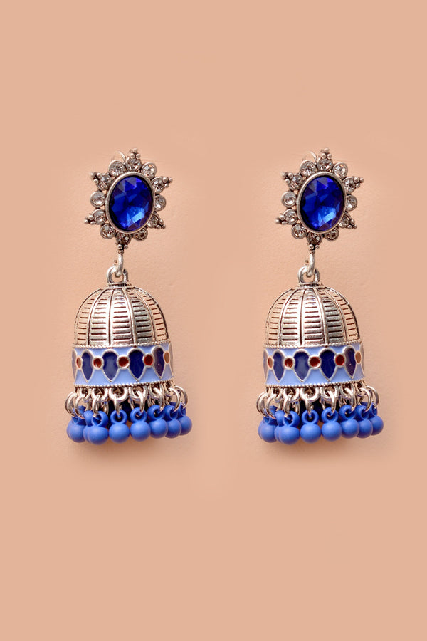 Anzay Jewellery - Daily Wear Blue Earrings