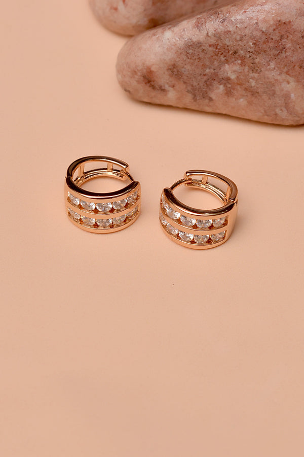 Anzay Jewellery - Daily Wear Dual Tone Hoop Earrings