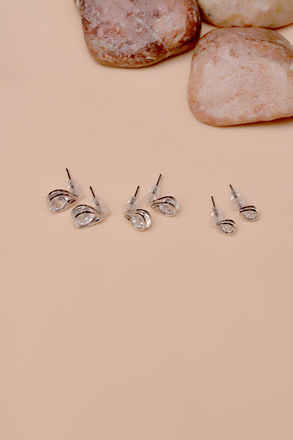 Anzay Jewellery - Daily Wear Silver Ear Studs
