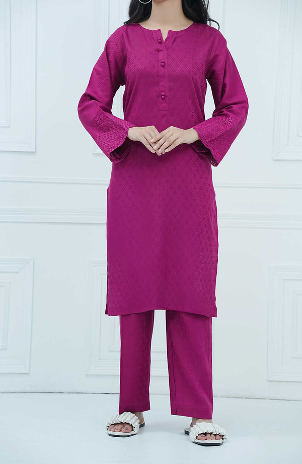 Amna Khadija - Rue Embrace Eid Edit'25 Jacquard 2 Piece Pink D-03