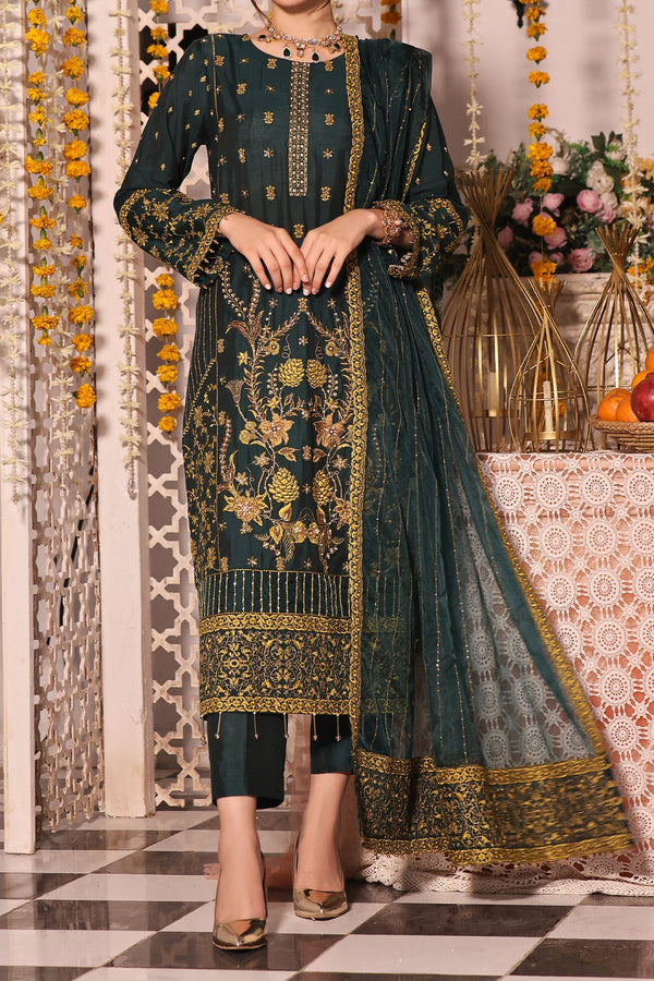 Noorangi - Unstitched Festive Arzu | Cotton Silk | 3-Piece MTO Pakistani Dress