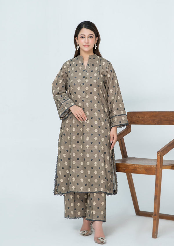 YoloPret - 2pc Gold Khaddar Digital Print AML-W25-0037