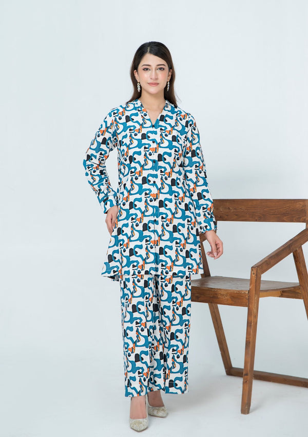 YoloPret - 2pc Gold Khaddar Digital Print AML-W25-0038