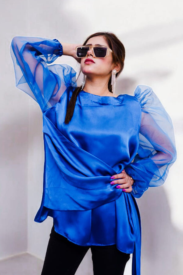 Noorangi - Stitched Tops BLUE BERRY Pakistani Dress