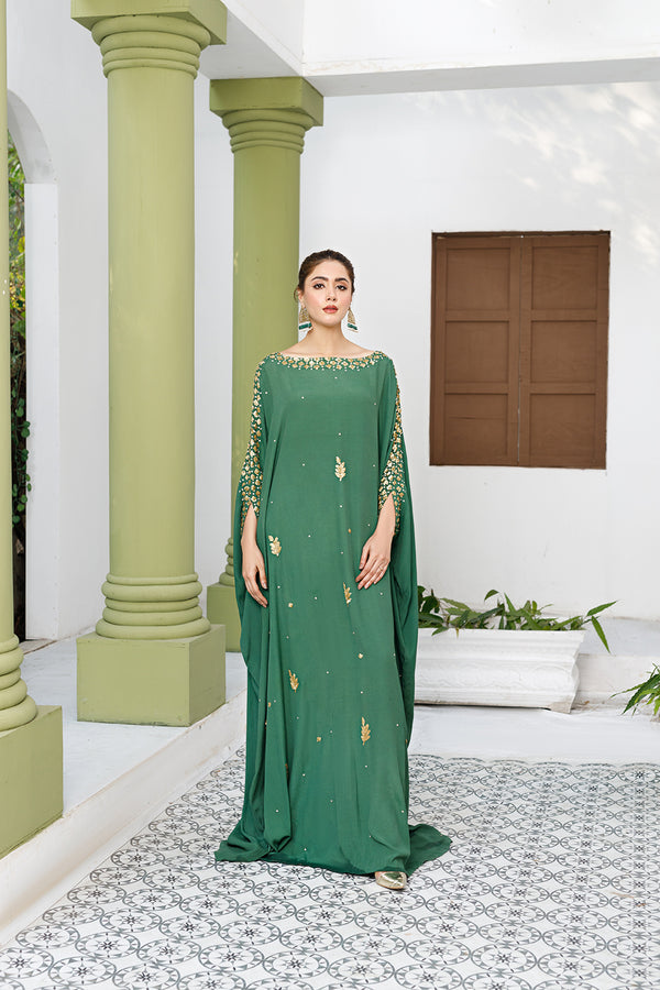 Anayra Amal - Kashish 1PC Stitched Hand Worked Green Kaftan