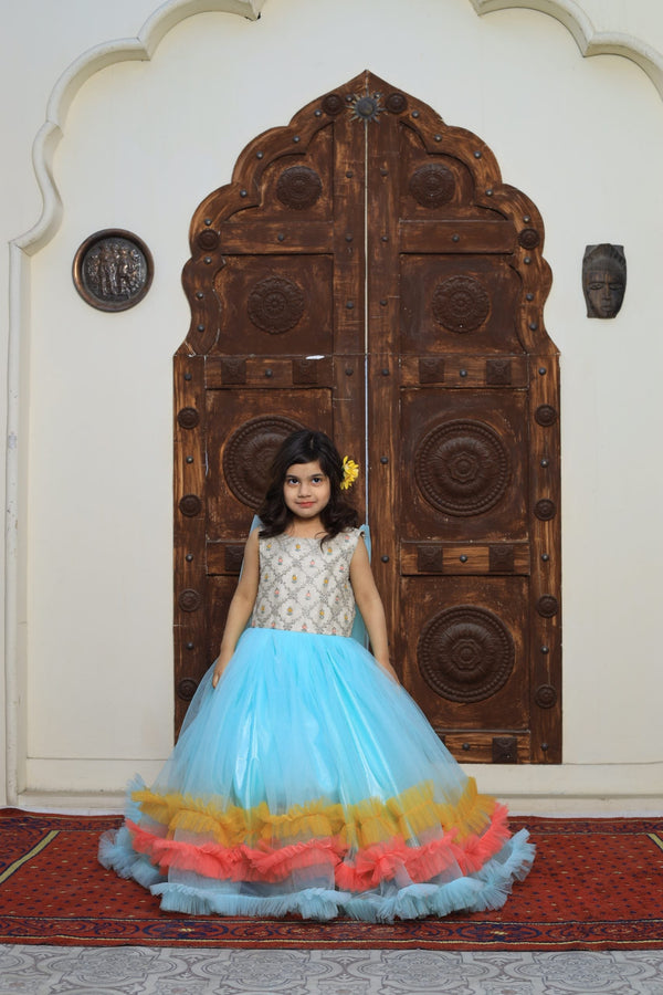 Fairy Queen - MULTI INDIGO Western Wear For Girls