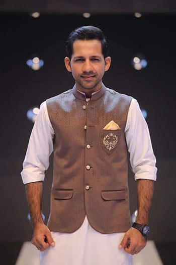 Edge Republic - ER WC 1035 ER WC 104 Self Printed Velvet with Monogram Waist Coat