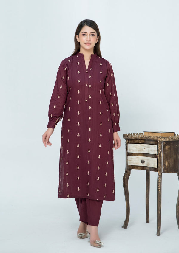 YoloPret - 2 Pc Embroidered Lawn Cotton ELD-W25-0010