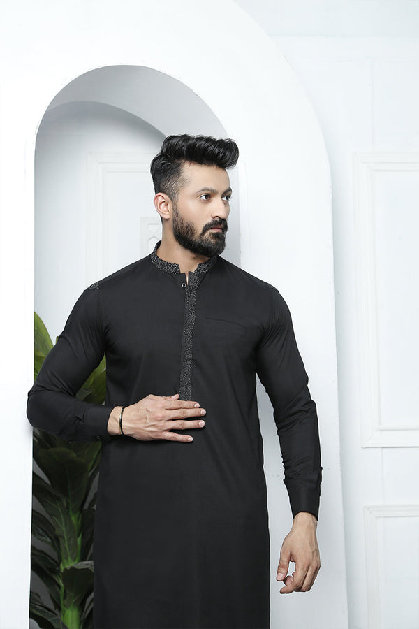 Edge Republic - ER 482 Black Edge Republic Kurta Pajama For Men