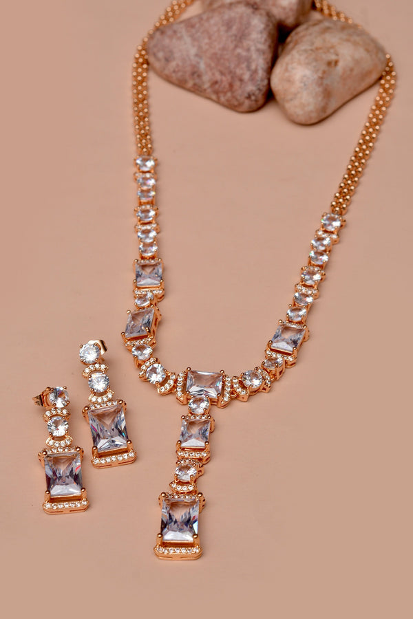 Anzay Jewellery - Party Wear Golden Party Set