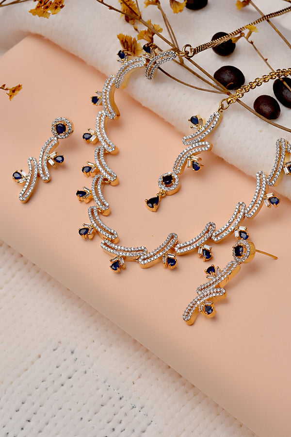 Anzay Jewellery - Party Wear Blue Party Set