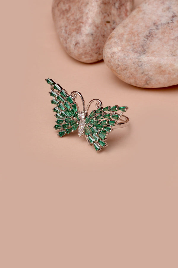 Anzay Jewellery - Size 0 Party Wear Green Ring