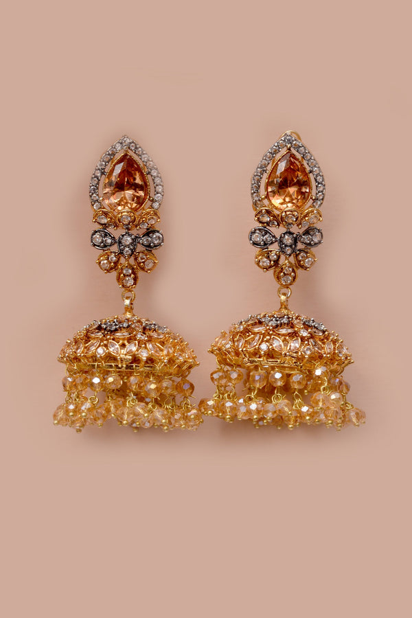 Anzay Jewellery - Party Wear Champagne Earrings
