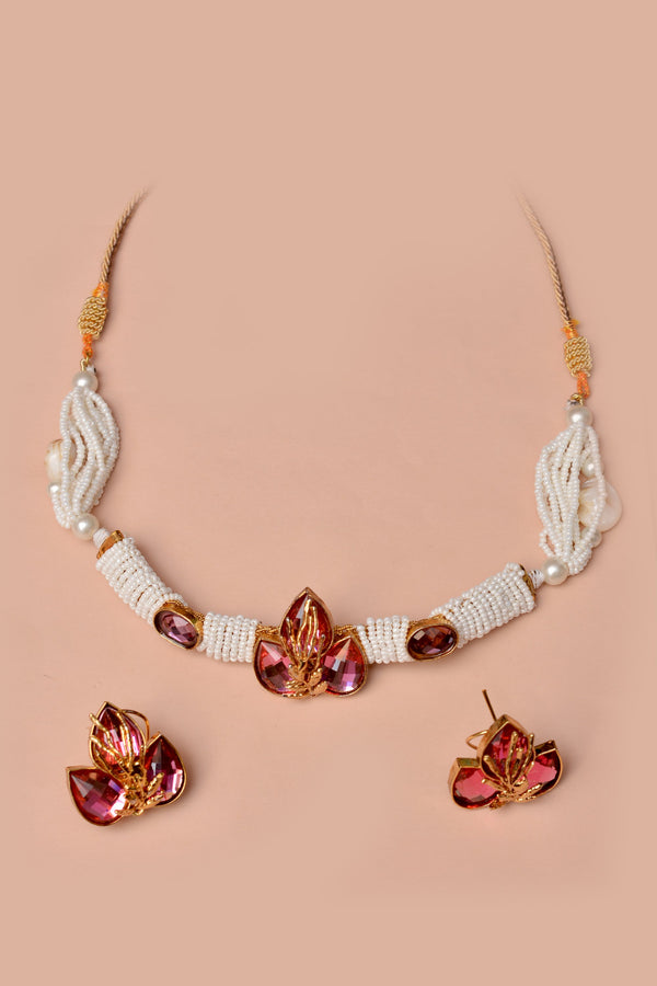 Anzay Jewellery - Party Wear Red Choker Necklace