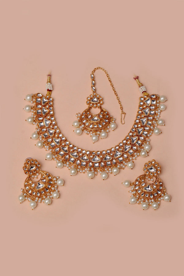 Anzay Jewellery - Party Wear White Party Set
