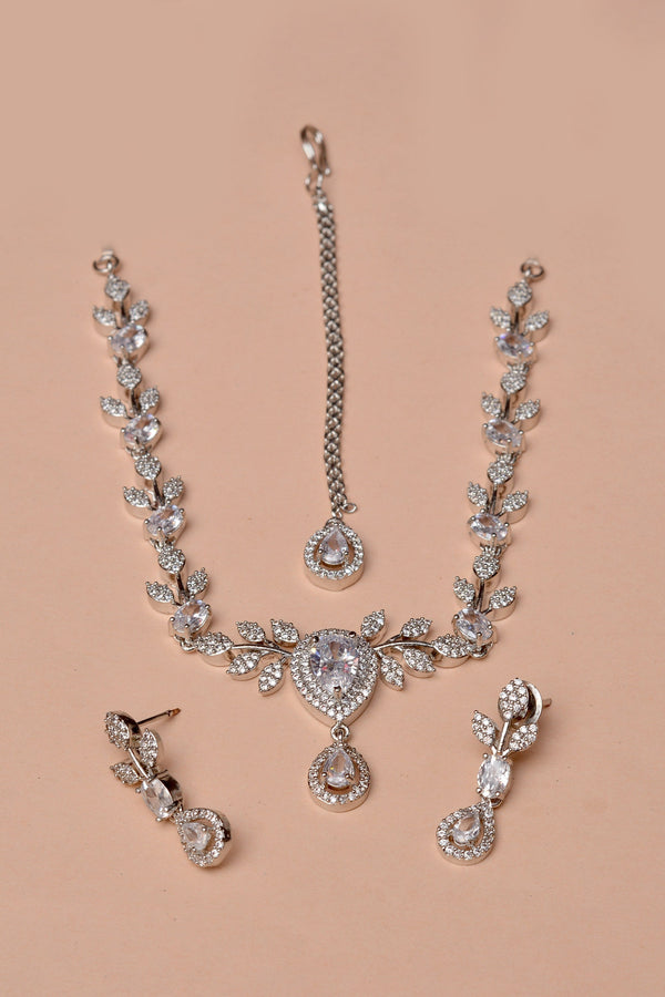 Anzay Jewellery - Party Wear Silver Party Set