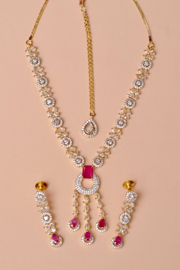 Anzay Jewellery - Party Wear Red Party set