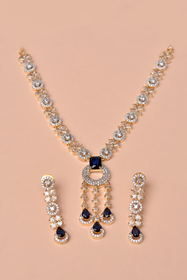Anzay Jewellery - Party Wear Blue Party Set