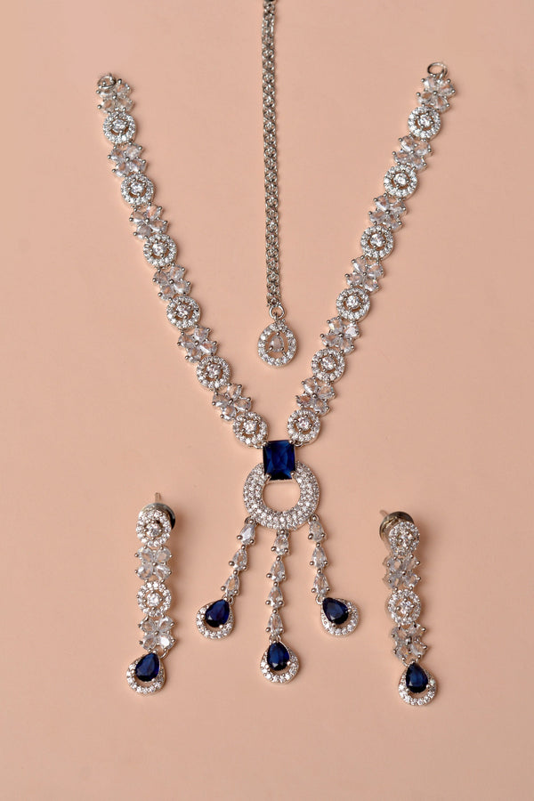 Anzay Jewellery - Party Wear Blue Party Set