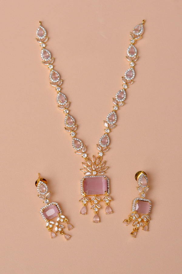 Anzay Jewellery - Party Wear Pink Party set