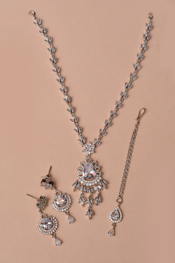 Anzay Jewellery - Party Wear Silver Party set