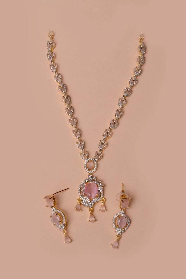 Anzay Jewellery - Party Wear Pink Party set