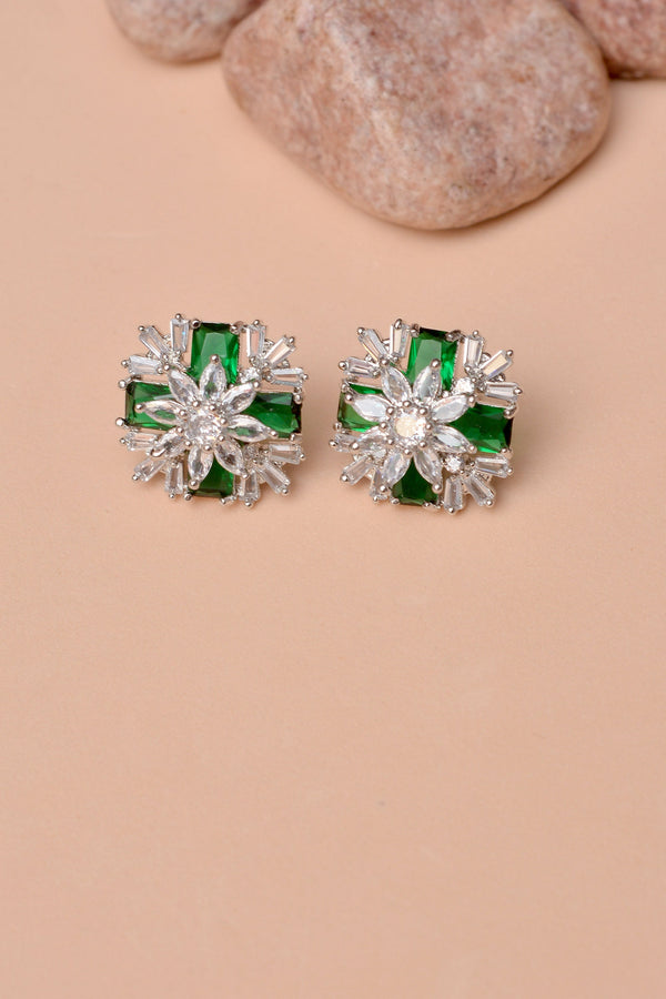 Anzay Jewellery - Party Wear Green Ear Studs