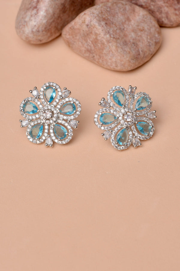 Anzay Jewellery - Party Wear Blue Ear Studs