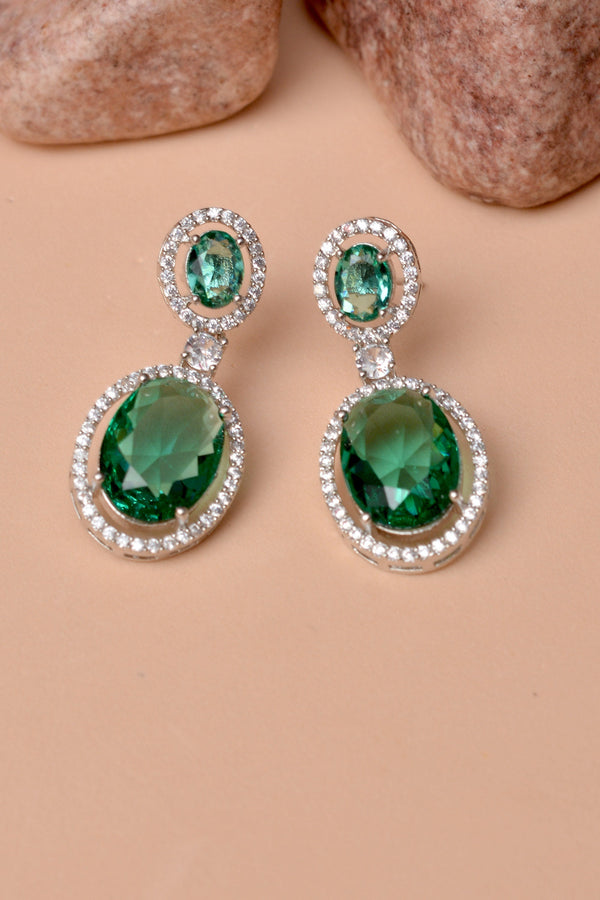 Anzay Jewellery - Party Wear Green Earrings
