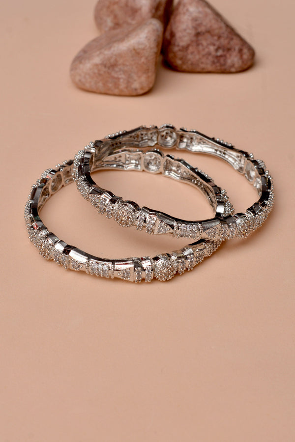 Anzay Jewellery - Size 2-6 Party Wear Silver Bangles
