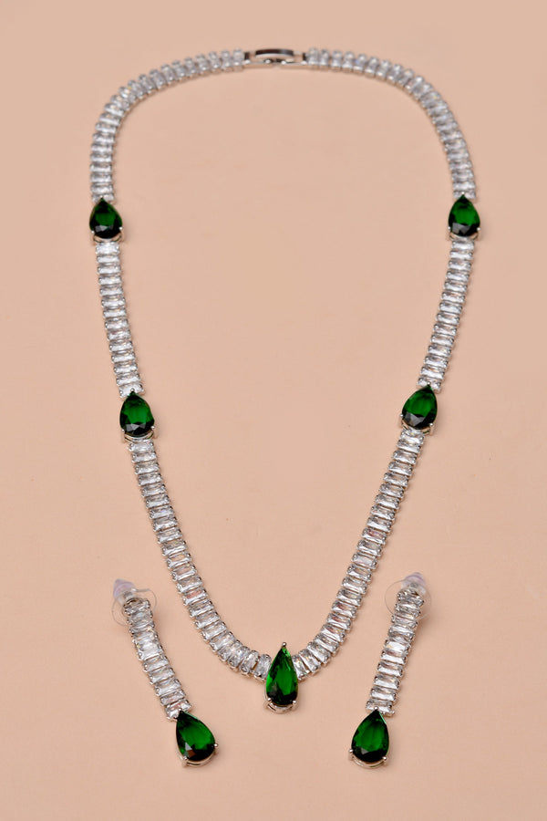 Anzay Jewellery - Party Wear Green Party Set