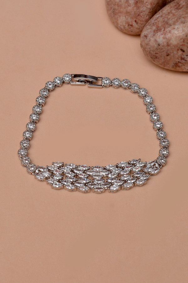 Anzay Jewellery - Party Wear Silver Bracelet