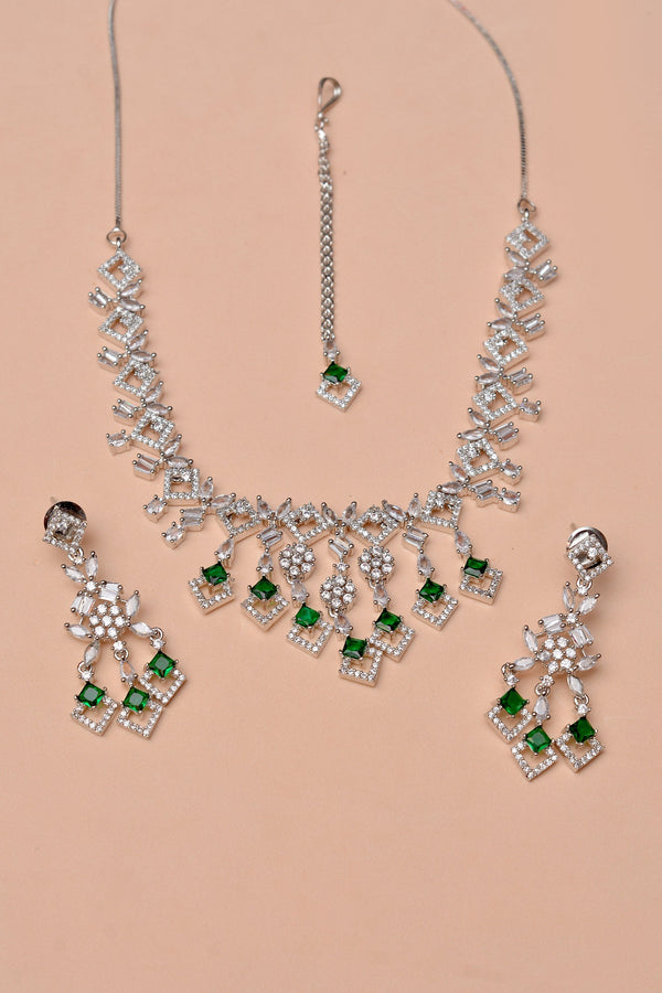 Anzay Jewellery - Party Wear Green Party Set
