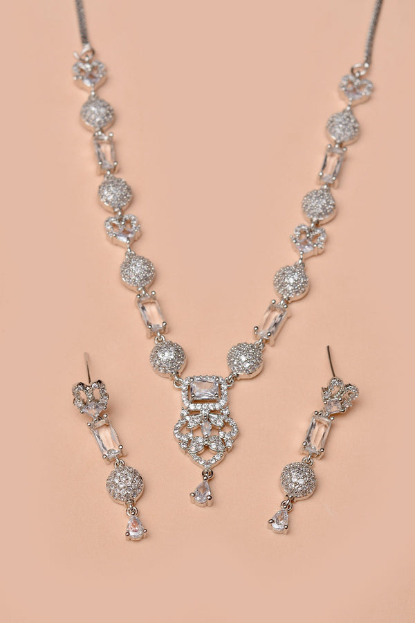 Anzay Jewellery - Party Wear Silver Party Set