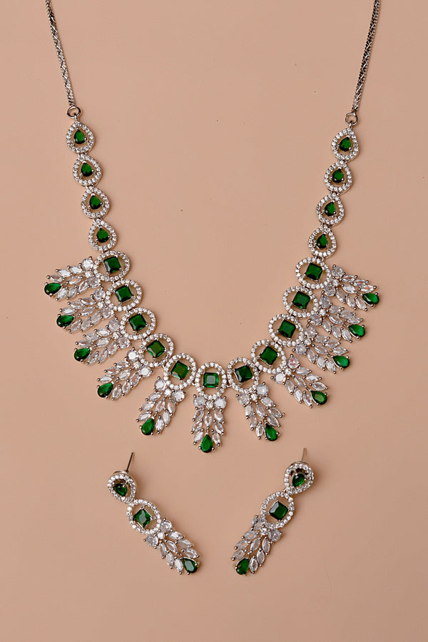 Anzay Jewellery - Party Wear Green Party Set