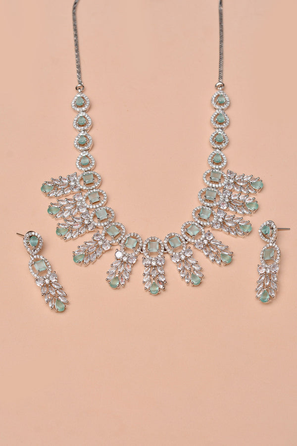 Anzay Jewellery - Party Wear Green Party Set