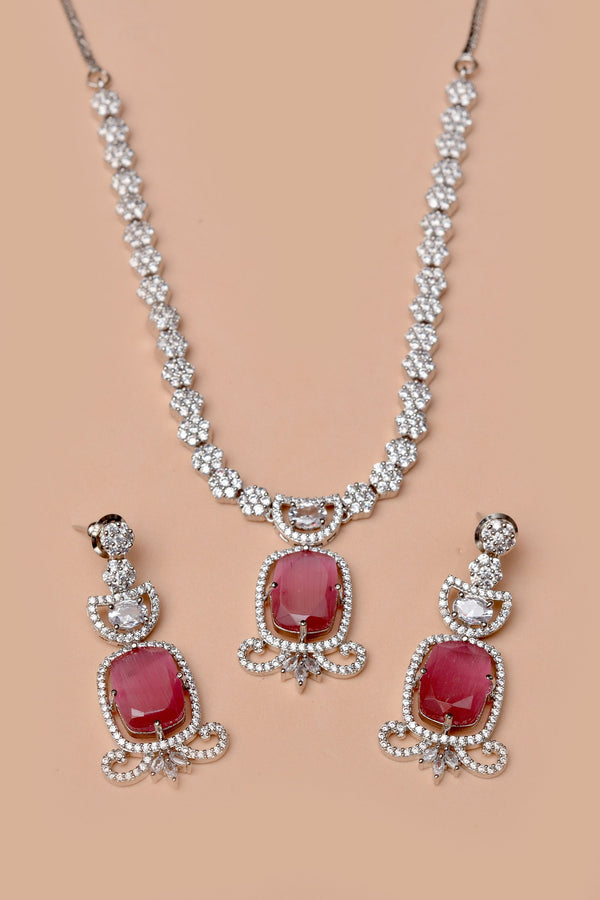 Anzay Jewellery - Party Wear Pink Party Set