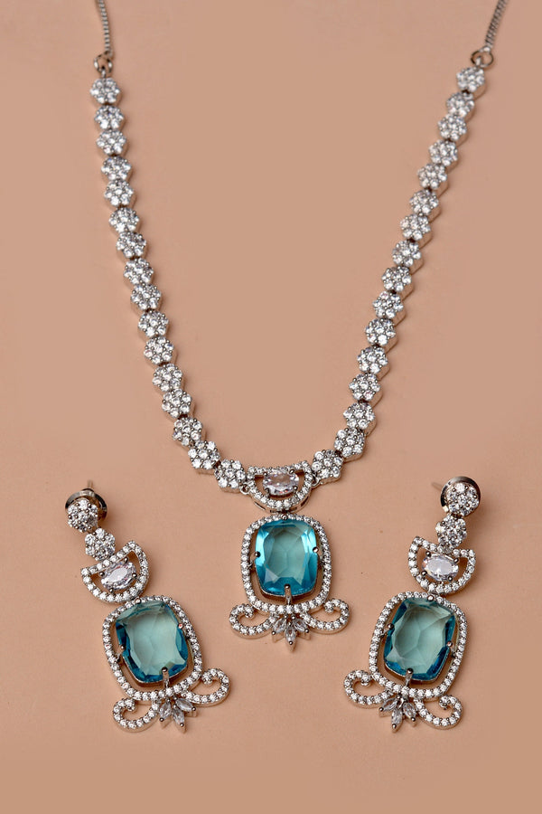 Anzay Jewellery - Party Wear Blue Party Set