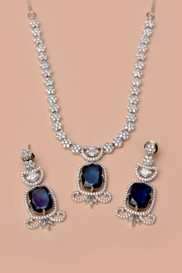 Anzay Jewellery - Party Wear Blue Party Set