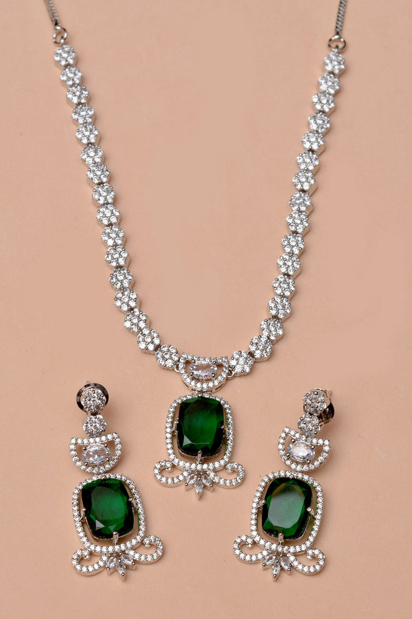 Anzay Jewellery - Party Wear Green Party Set
