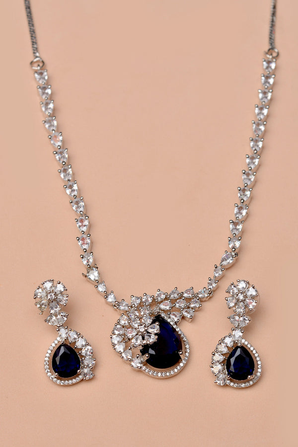 Anzay Jewellery - Party Wear Blue Party Set