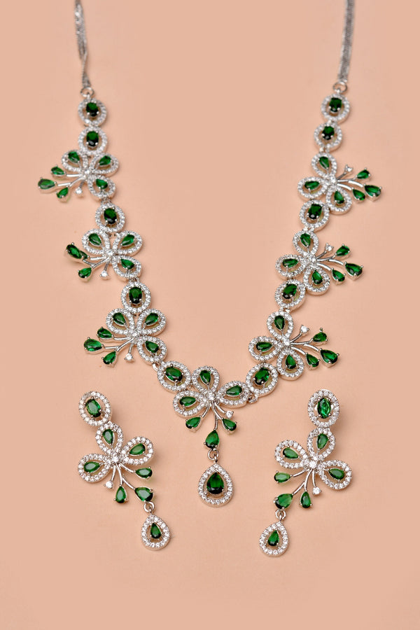 Anzay Jewellery - Party Wear Green Party Set