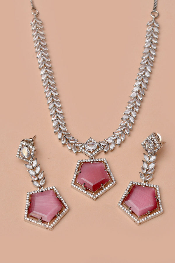 Anzay Jewellery - Party Wear Pink Party Set